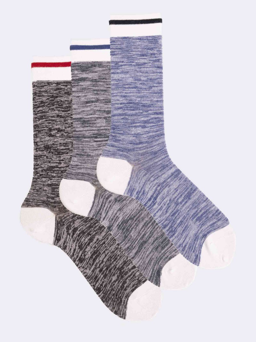 3er Pack gemusterte Sport-Kurzensocken aus frischer Baumwolle